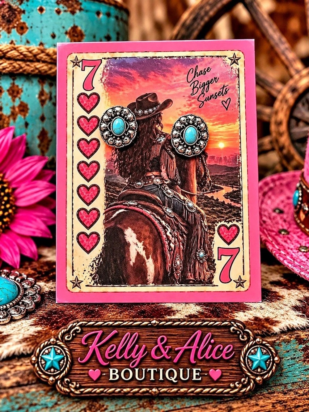 Kelly & Alice Boutique Turquoise Statement Earrings